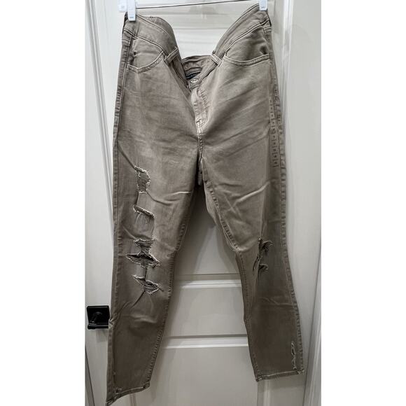 American Eagle Jeggings Size 18 Regular NWT Ripped Khaki Green - Picture 1 of 5